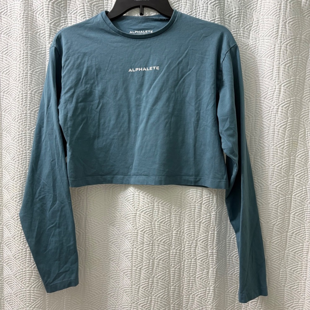 Alphalete Cropped Long‎ Sleeve Top Lifestyle Fit Athleisure XS